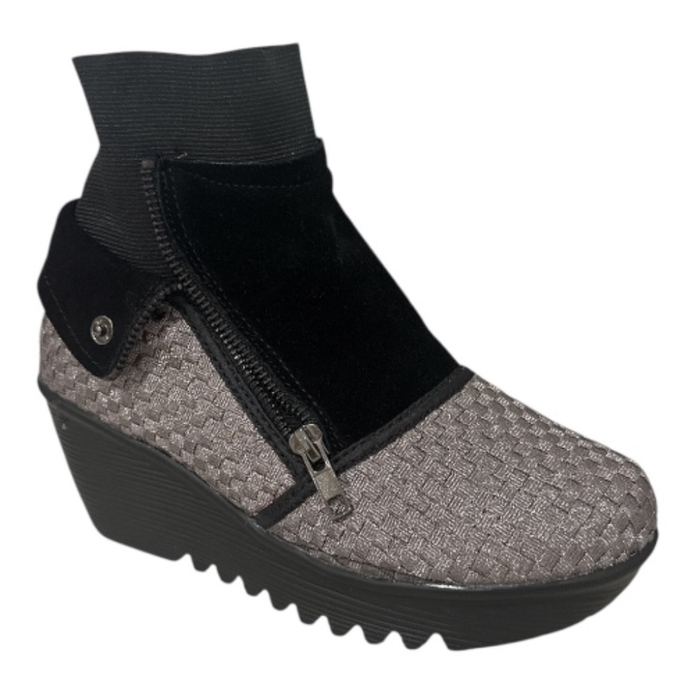 Bernie Mev Women's Woven Ankle Boots - Gunmetal Gray, Lightweight Comfort - NWB